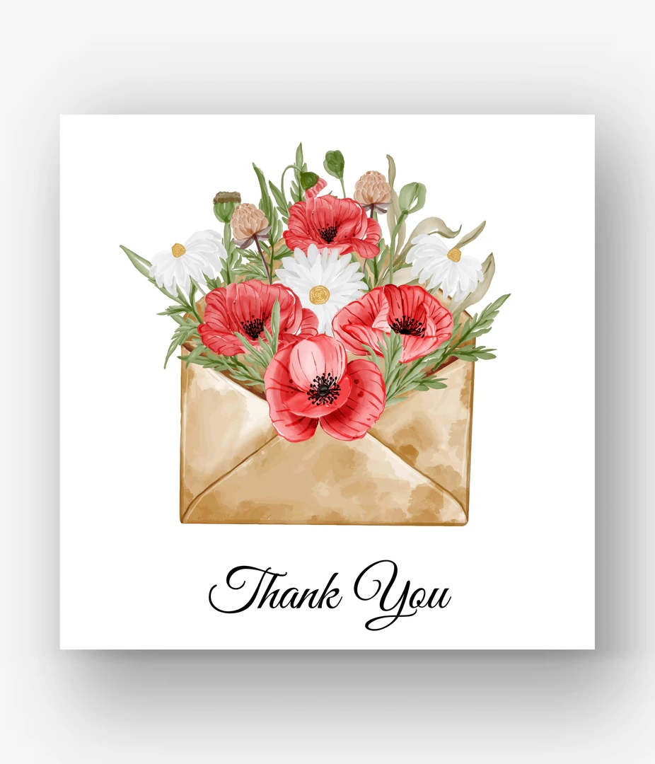 Листівка акварель thank you 2